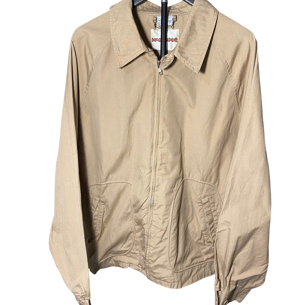 McGregor Vintage Tan Egyptian Cotton Harrington Jacket XL Full Zip Windbreaker